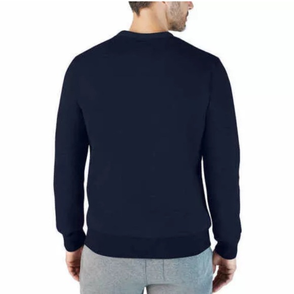 Eddie Bauer Mens Fleece Lined Crew Pullover Sweatshirt (Blue, Size X-Large) NWT - Picture 2 of 8